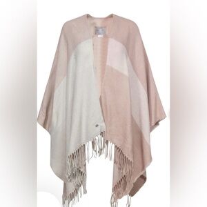 Soia & Kyo - Light Pink & Cream Colorblocked Open Poncho